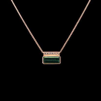 Green Tourmaline & Diamond Pendant