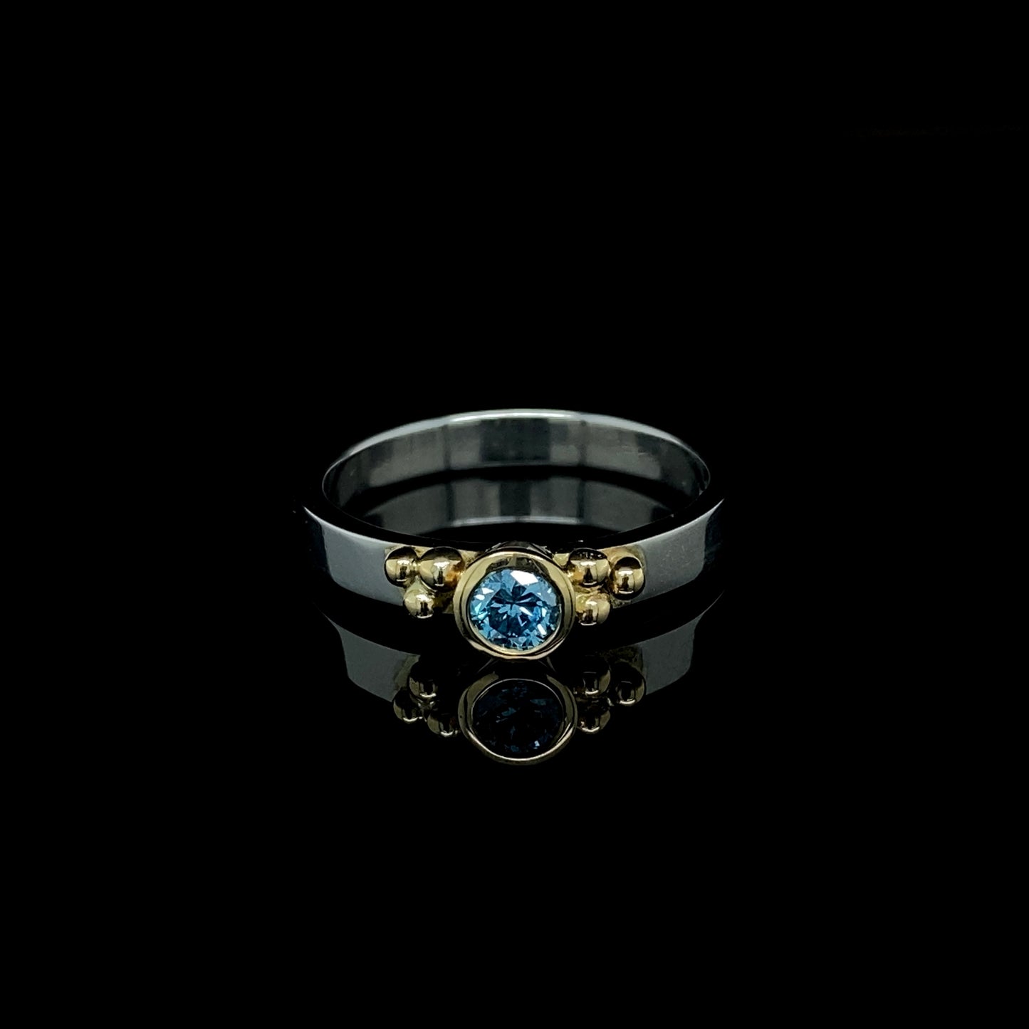 Blue Diamond Contemporary Ring