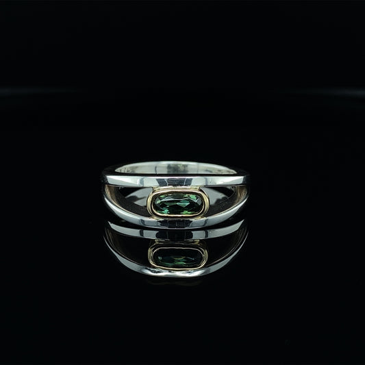 Green Tourmaline Split Band Ring