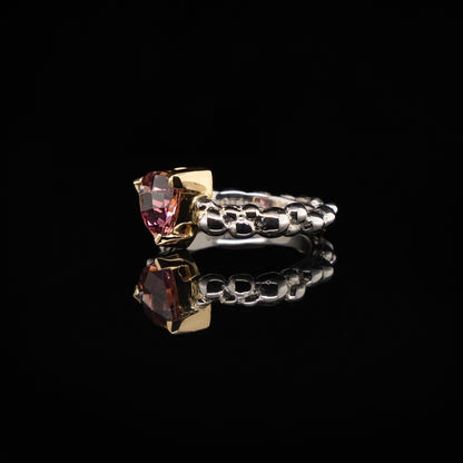 Trillion Cut Pink Tourmaline Ring