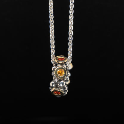 Fire Citrine Bubble Link with Gold