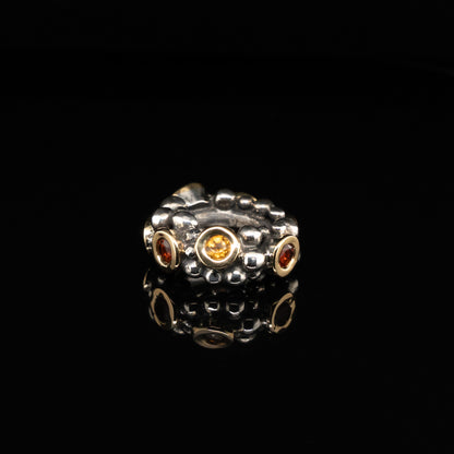 Fire Citrine Bubble Link with Gold