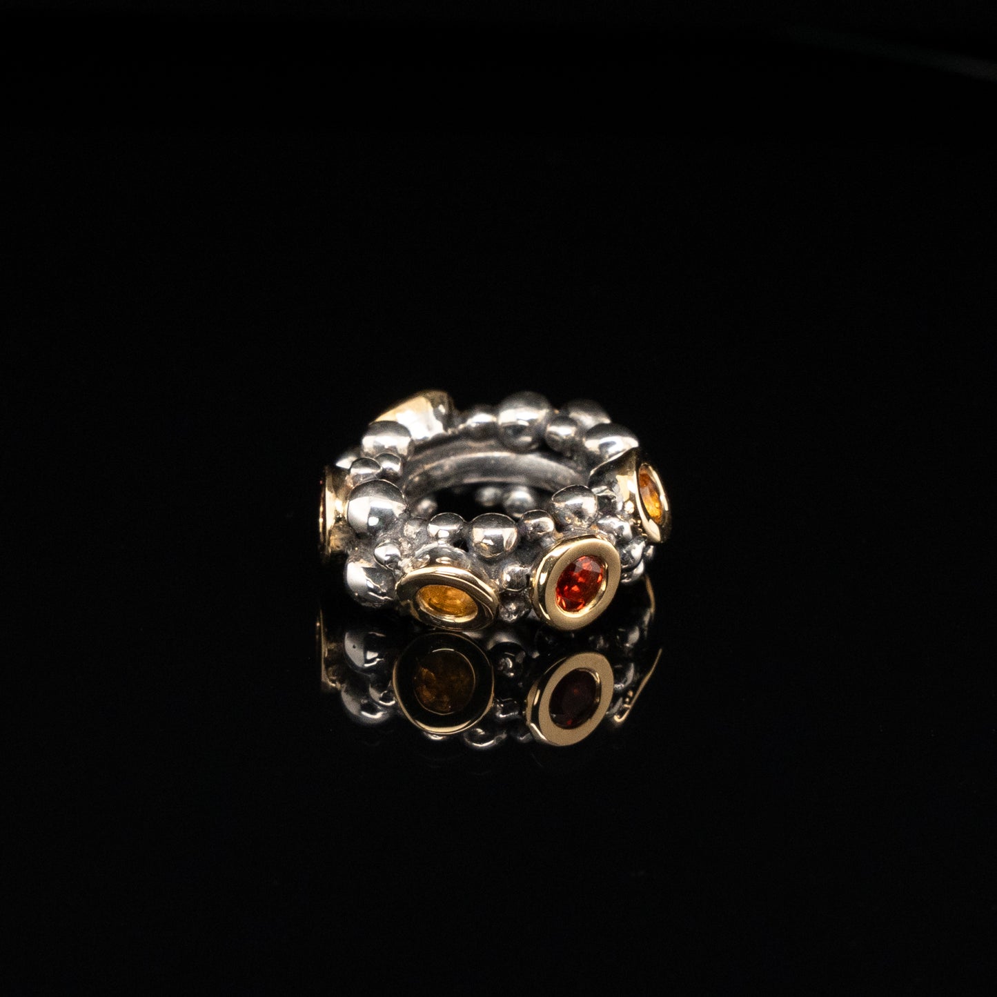 Fire Citrine Bubble Link with Gold