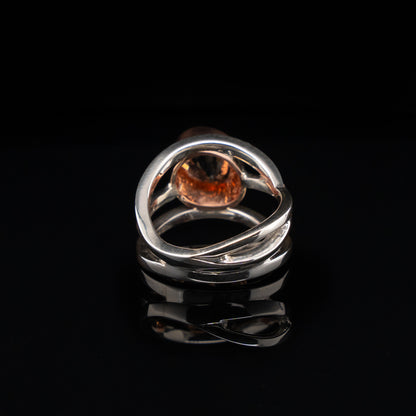 Morganite Triple Spiral Ring