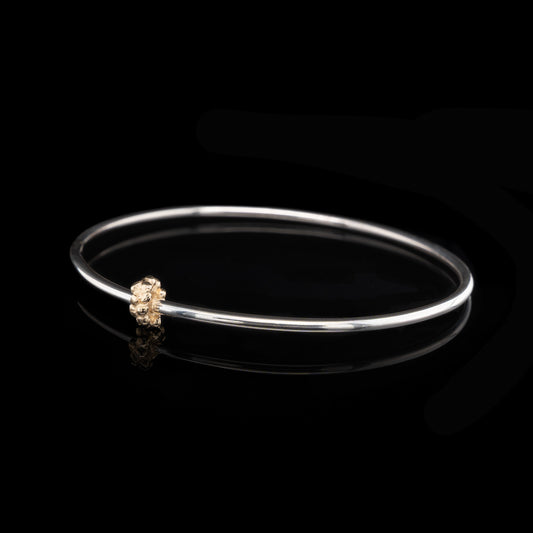 Bangle with Gold Pebble Cog