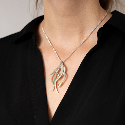 Fronds Pendant in Sterling Silver