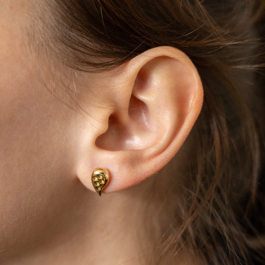 Gold Mermaid Tears Studs