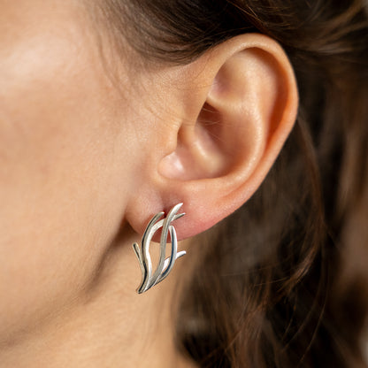 Large Seagrass Fronds Stud Earrings