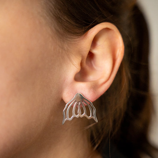 Sterling Silver Mermaid Tail Studs
