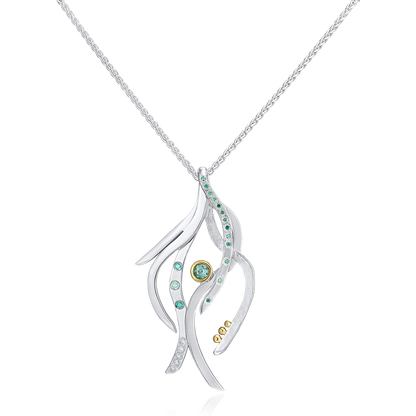 Fronds Pendant in Sterling Silver