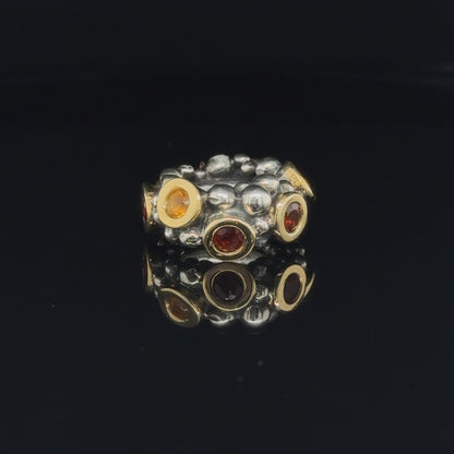 Fire Citrine Bubble Link with Gold