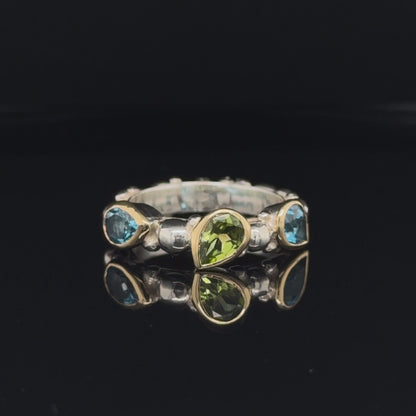 London Blue Topaz & Peridot Ring