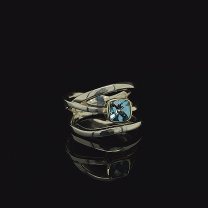 Blue Topaz Spiral Ring