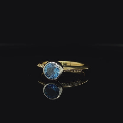 Aquamarine Saturn Ring