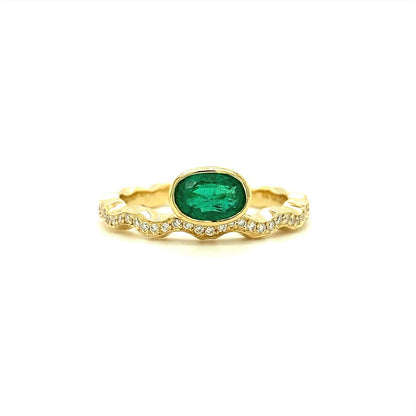 Emerald Wave Ring