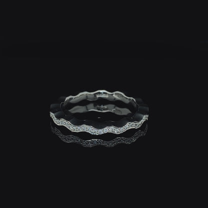 Platinum Diamond Wave Ring