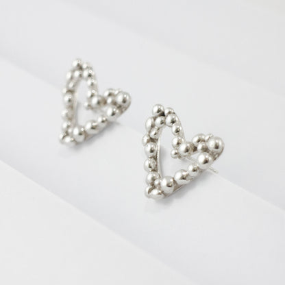 Bubble Heart Stud Earrings