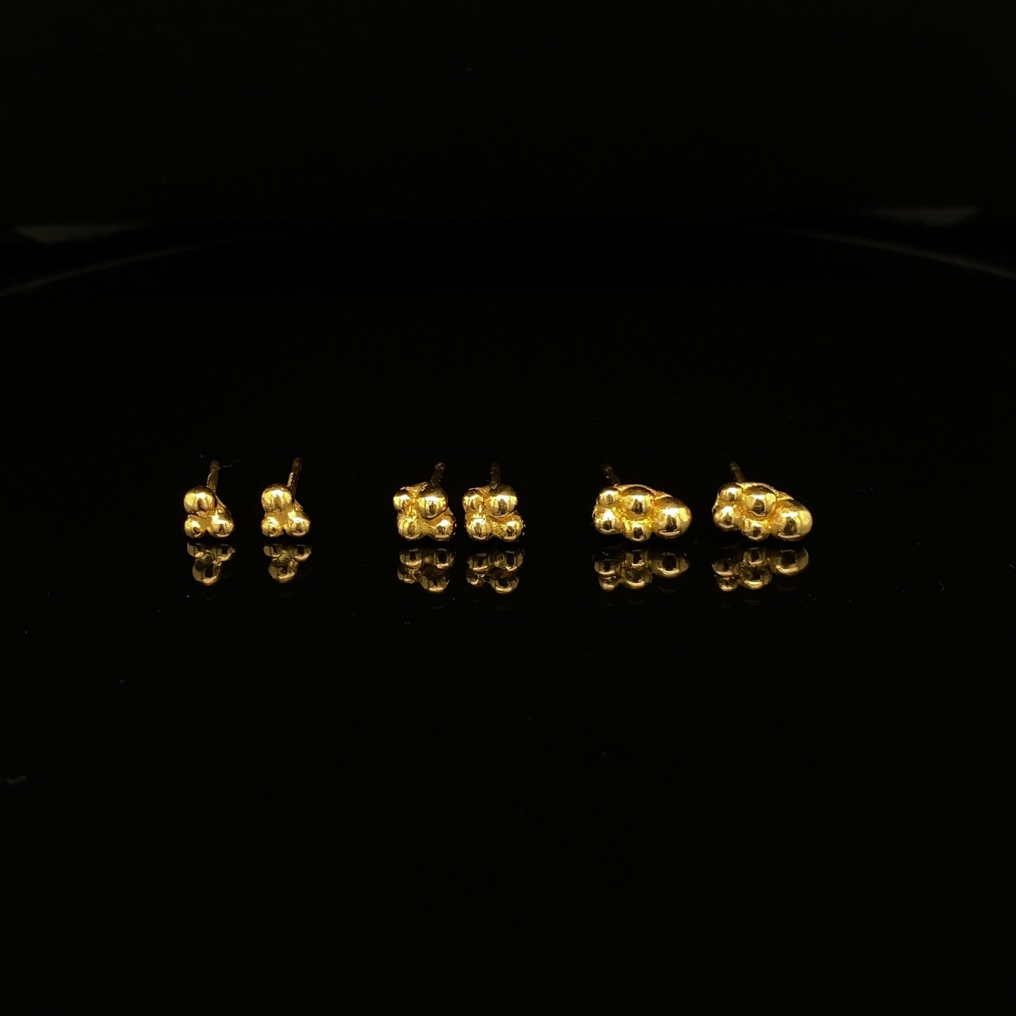 Yellow Gold Bubble Studs