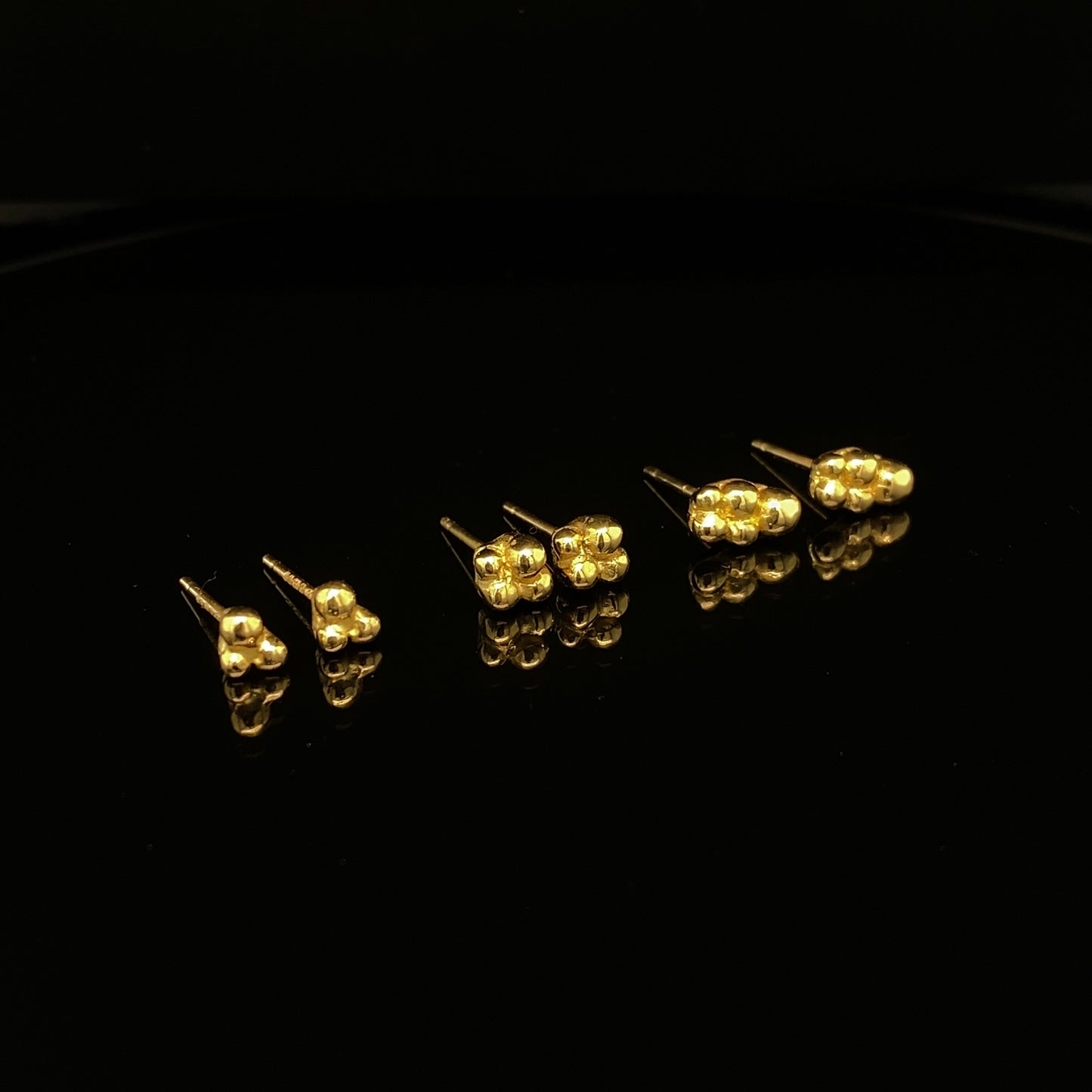 Yellow Gold Bubble Studs