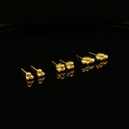 Yellow Gold Bubble Studs