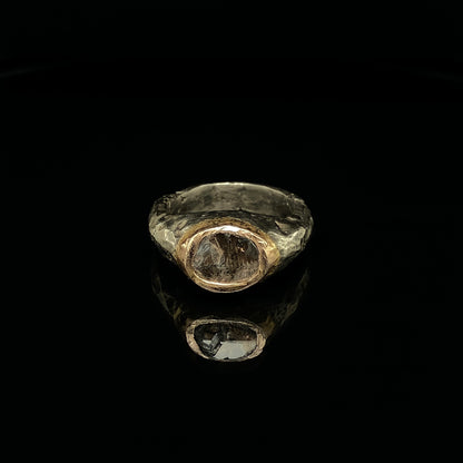 ZZ Gold Diamond Signet Ring