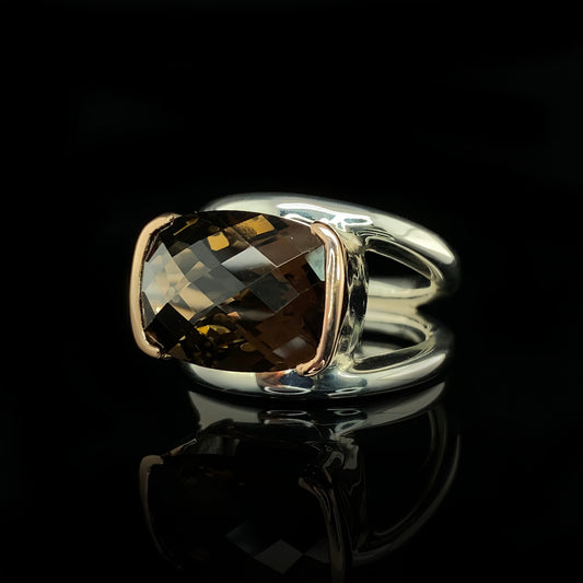 Smokey Quartz Split Ring