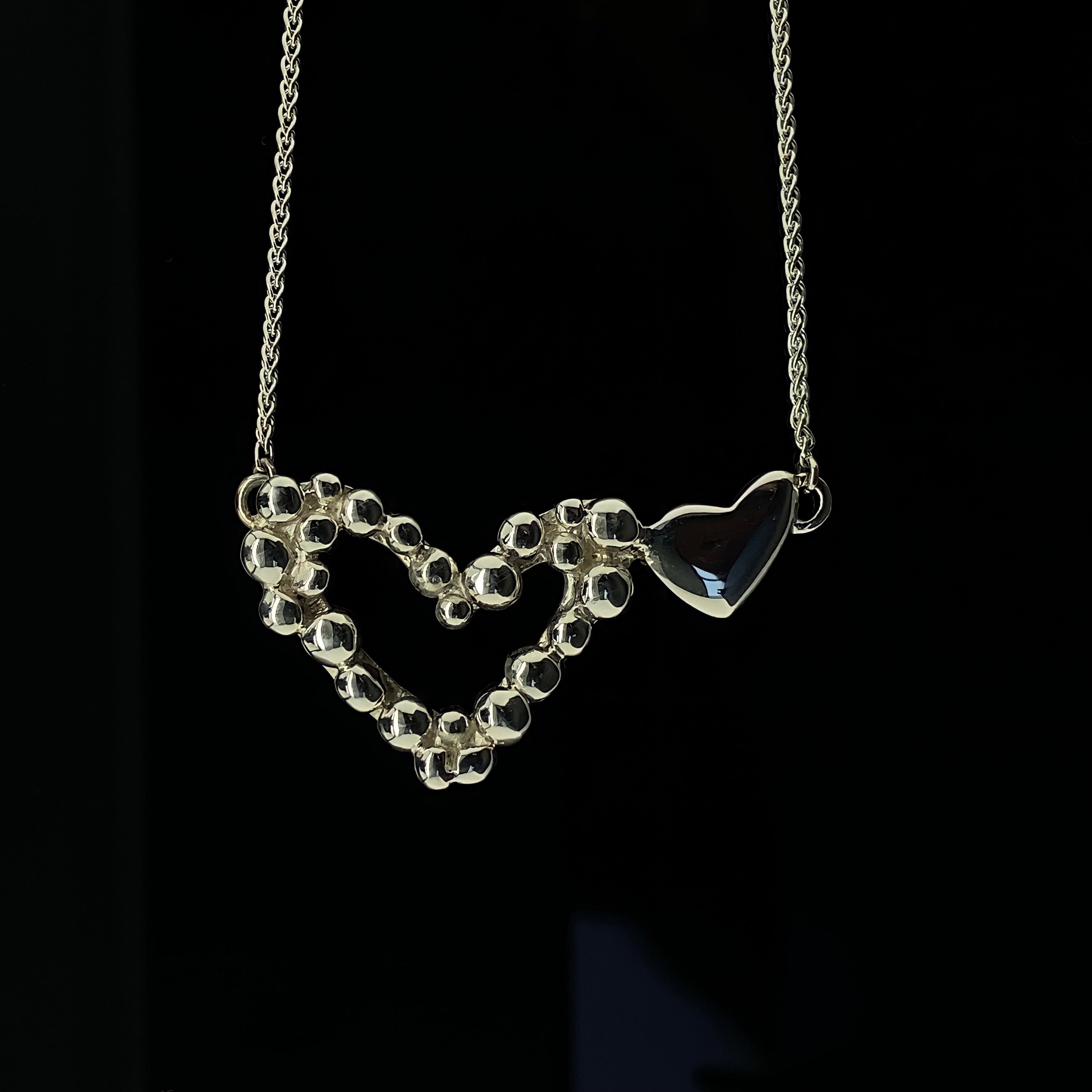 Double Bubble Heart Necklace