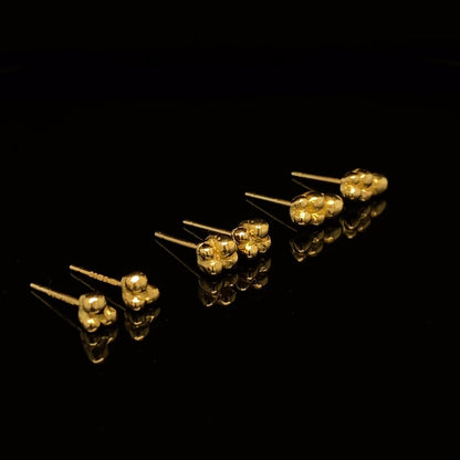 Yellow Gold Bubble Studs