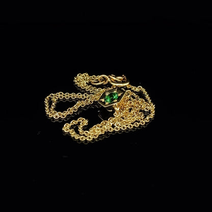 Tsavorite Hex Necklace in Yellow Gold