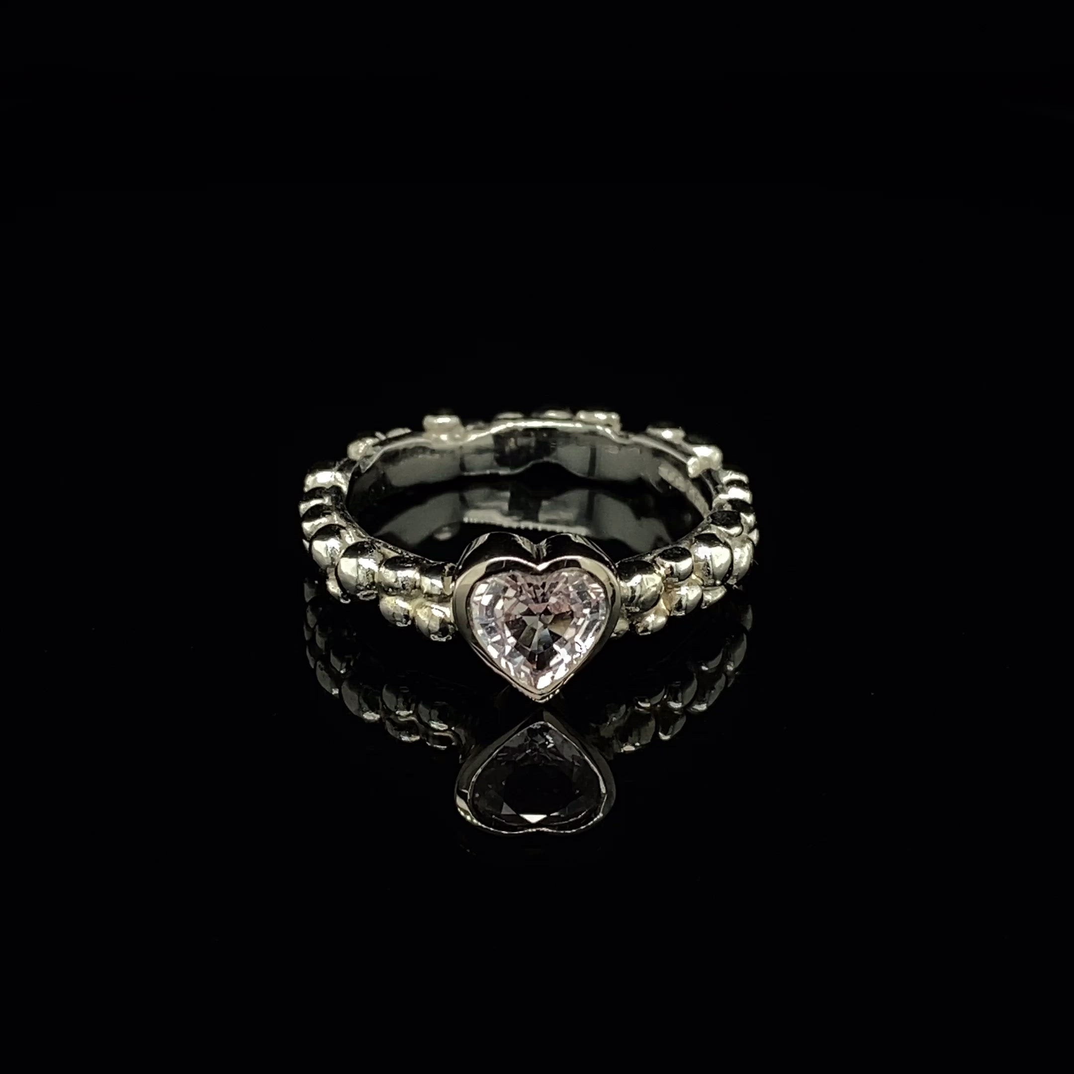 Pink Heart Sapphire Bubble Ring