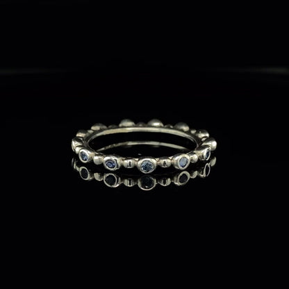 Stone Set Shore-line Stacking Rings