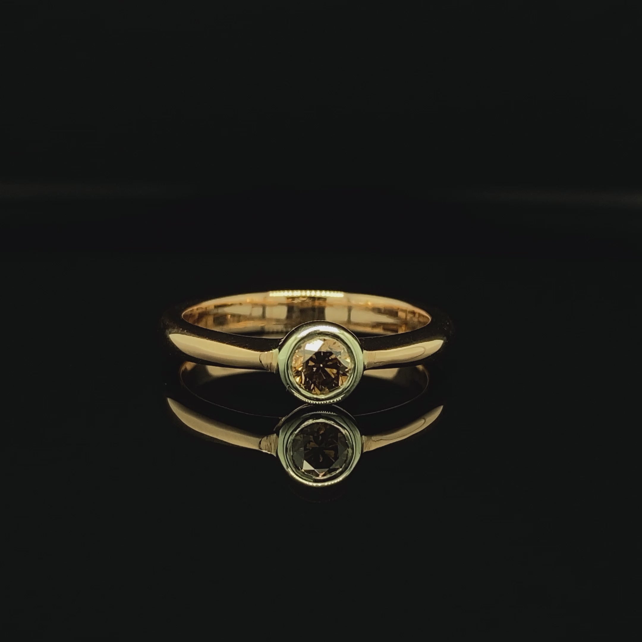 Cognac Diamond Solitaire Ring