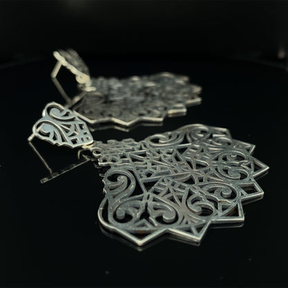 Ornate Evening Fan Earrings