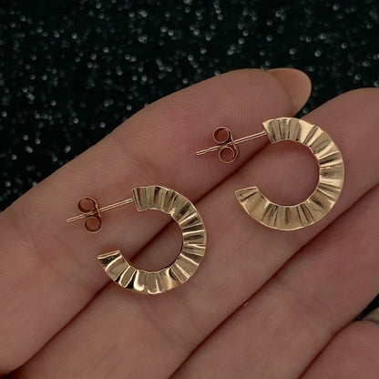 Rose Gold Surf Wave Small Hoops