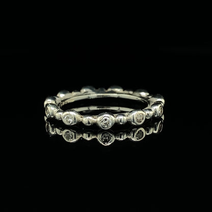 Stone Set Shore-line Stacking Rings