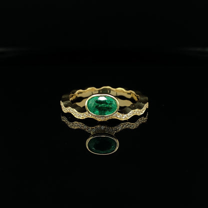 Emerald Wave Ring