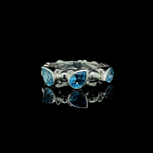 Swiss Blue Topaz Bubble Ring