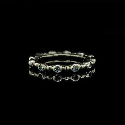 Stone Set Shore-line Stacking Rings