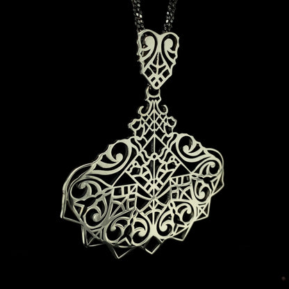 Ornate Evening Fan Necklace