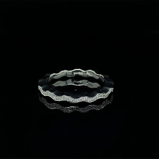 Platinum Diamond Wave Ring