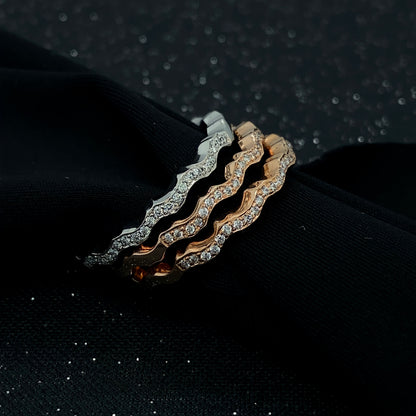 Rose Gold Diamond Surf Wave Ring