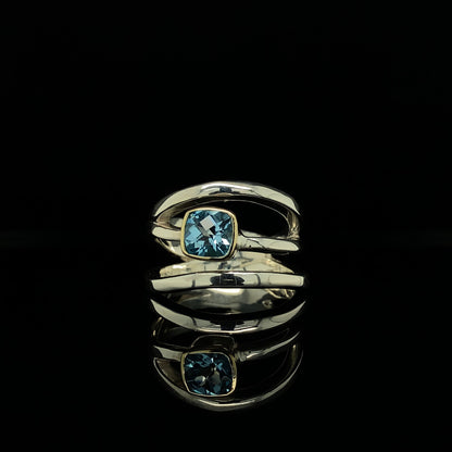 Blue Topaz Spiral Ring