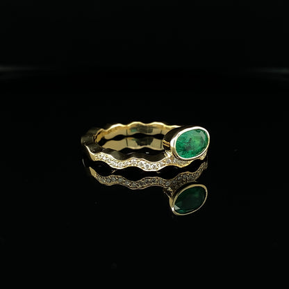 Emerald Wave Ring