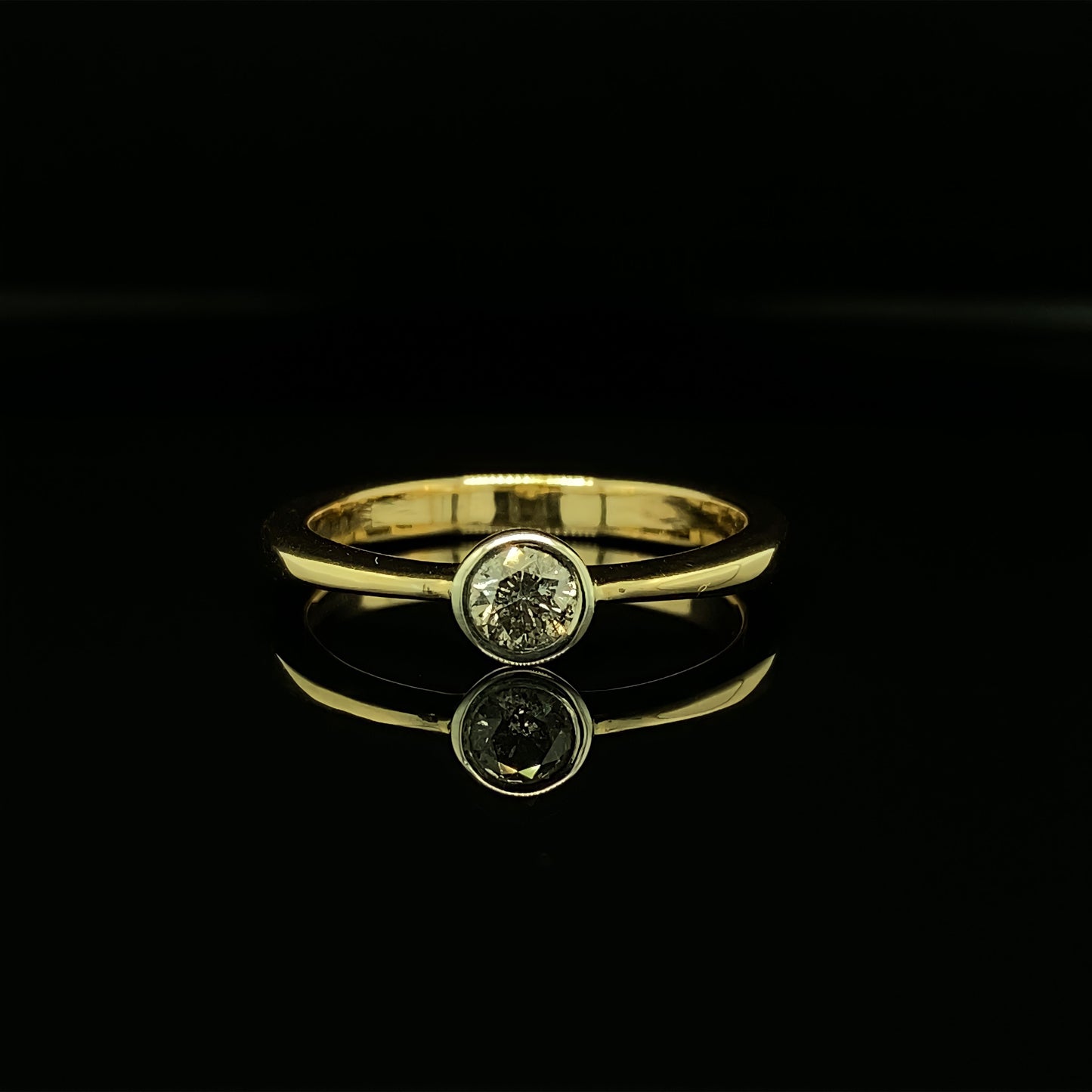 Salt & Pepper Solitaire Ring